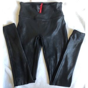 SPANX faux leather leggings - small PETITE